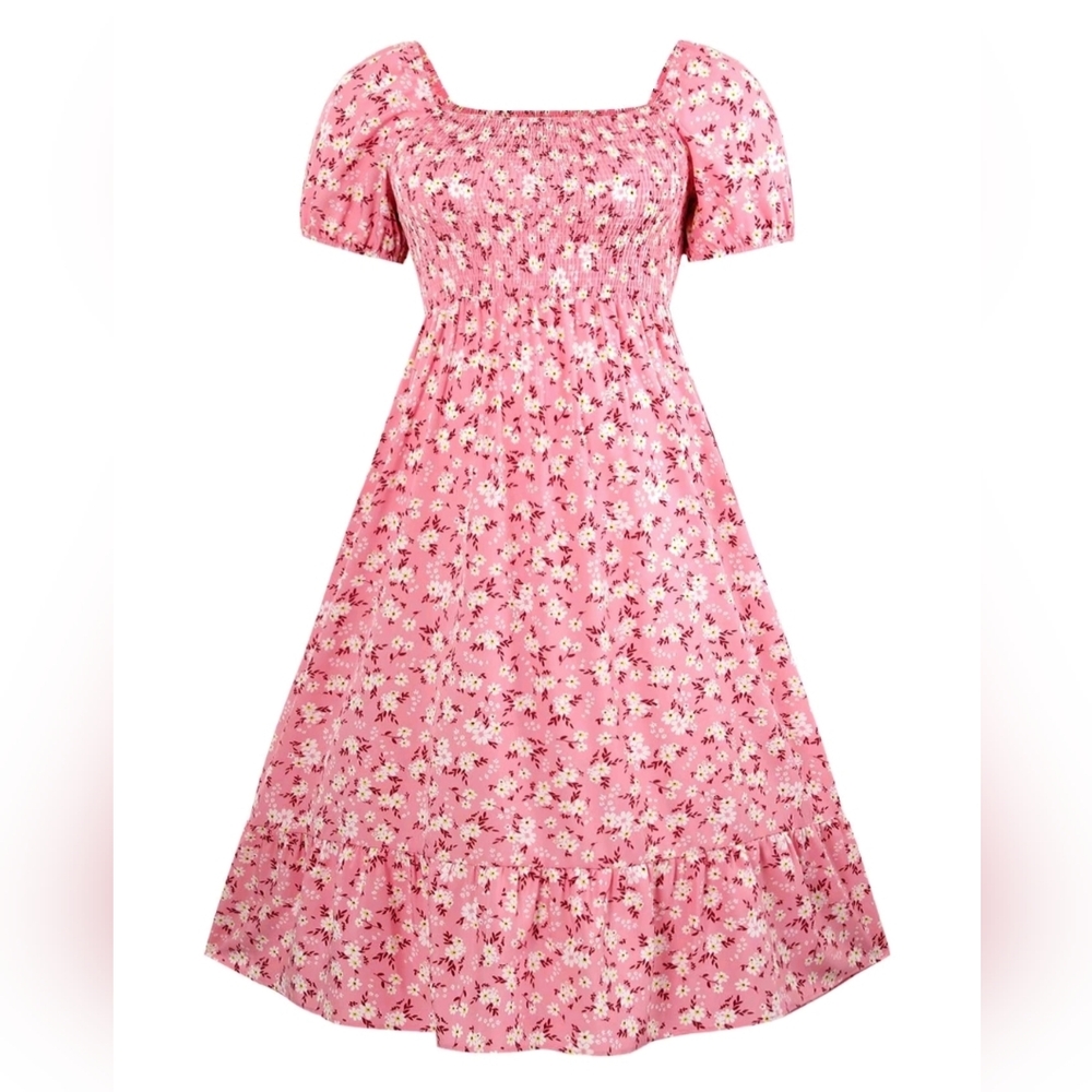 Floral dainty maxi pink dress size 20W